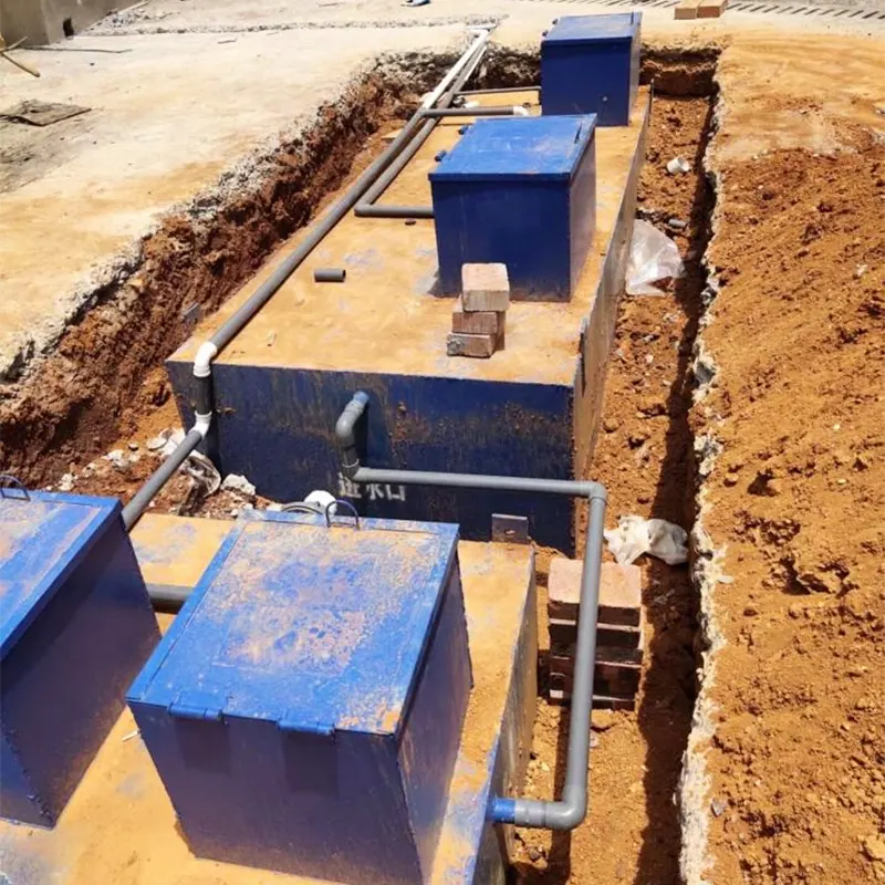 Equipamentos comunitários de esgoto doméstico enterrados de médio porte